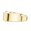 Round Cut Moissanite Diamond Men's Heavy Gold Micro Pave Statement Ring - View 8