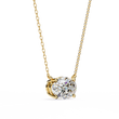 Oval Moissanite Diamond Solitaire Pendant with Four Prong Side Loops Pendant - View 5