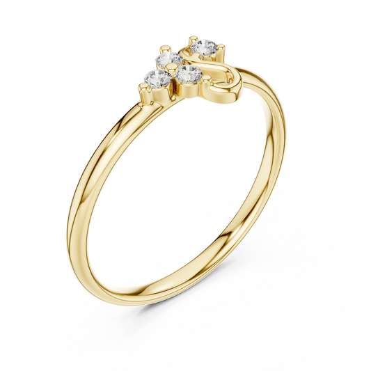 Minimalist Round Moissanite Diamond Curved Daily Wear Ring - View 2