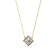 Kite Set Princess Moissanite Diamond Pendant with Full Bezel Setting - View 2
