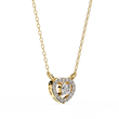 Heart Shape Halo Pendant with Round Moissanite Diamond - View 7