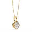 Round Moissanite Diamond Solitaire Double Prong Pendant - View 5