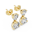 Dual Brilliance Round Lab Diamond Drop Earrings with Graduated Two Stone Design - View 2