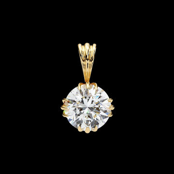 Circular Silhouette Charm Pendant Center Round Lab Grown Diamond