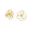Intertwined Bloom Floral Lab Grown Diamond Stud Earrings with Pavé Accents - View 2