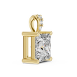Princess Cut Moissanite Diamond Solitaire Pendant - View 2