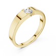 Round Cut Lab Grown Diamond Men's Modern Flush Set Engagement Ring - View 2