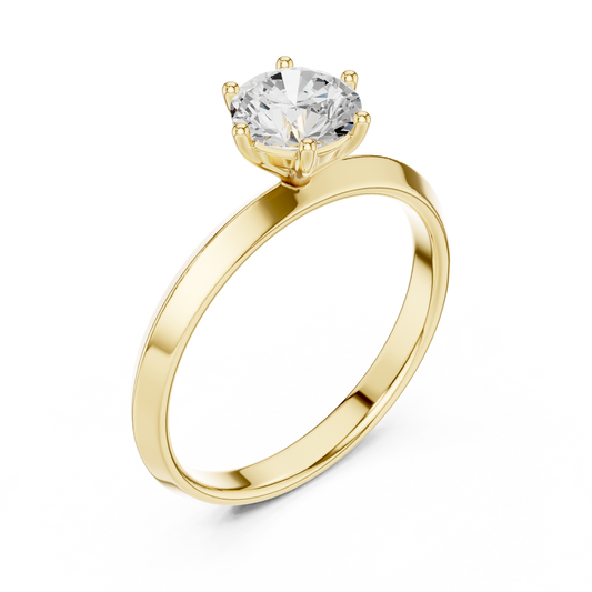Round Cut Brilliant Lab Diamond Solitaire Ring - View 2