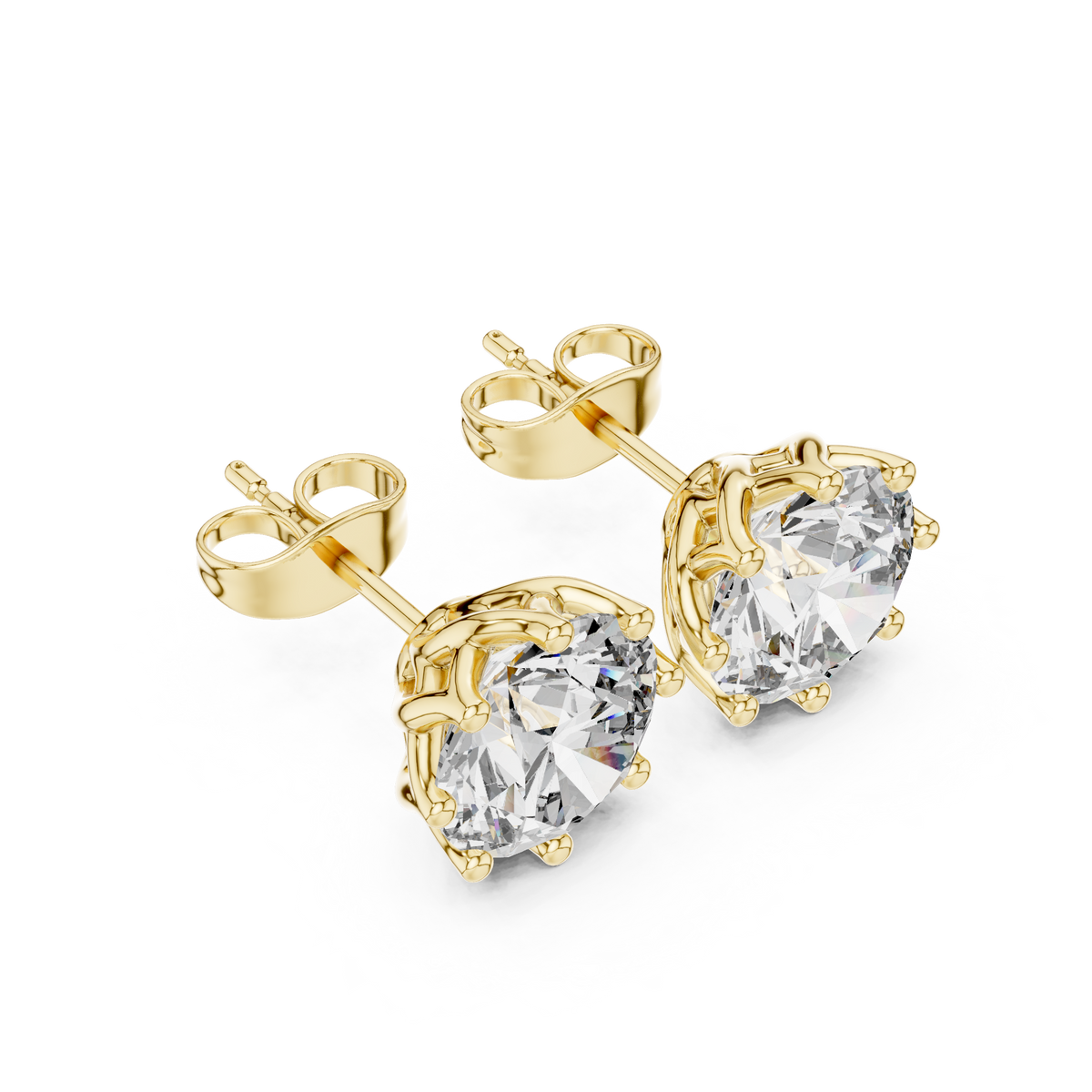 Eternal Spark Classic Solitaire Stud Earrings with Round Moissanite Diamond - View 2