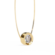 Round Lab Grown Diamond Miracle Plate Bezel Set Circular Pendant - View 5