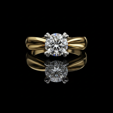 Antique Design Round Cut Moissanite Diamond Heart Shape Prong Daily Wear Ring