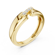 Round Cut Lab Grown Diamond Men's Modern Split Shank Gold Band - View 2