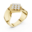 Round Cut Moissanite Diamond Men's Unique Square Top Ring - View 2