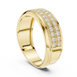 Round Cut Lab Grown Diamond Men's Two Row Eternity Wedding Band - View 5
