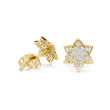 Star Shaped Cluster Stud Earrings with Round Lab Diamonds - View 5