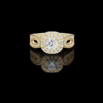 Round Cut Lab Diamond Halo Ring with Open Shank Design