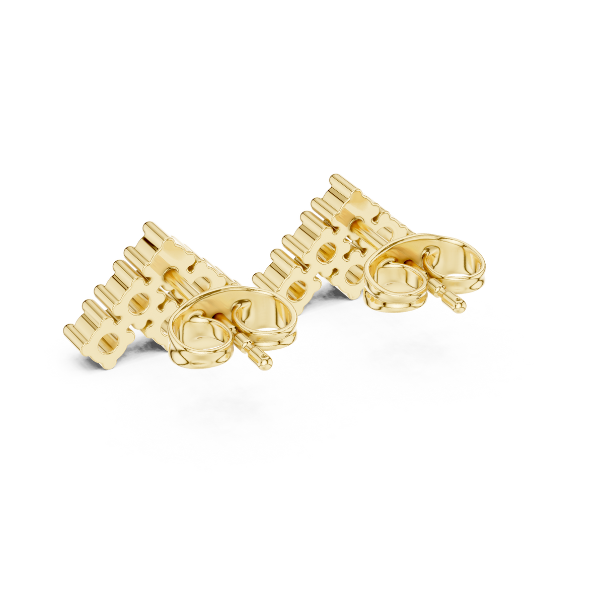 Celestial Crown Cluster Stud Earrings with Round Brilliant Lab Diamonds - View 8