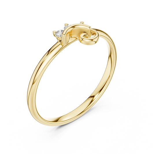 Swirl Moissanite Diamond Cluster Minimalist Ring For Women - View 2