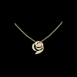 Abstract Swirl Petal Layering Pendant with Round Moissanite Diamond