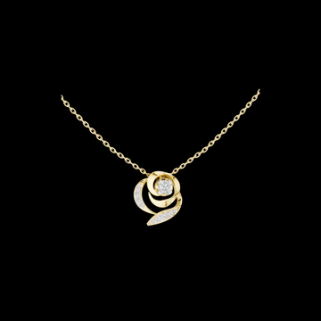 Abstract Swirl Petal Layering Pendant with Round Lab Grown Diamond