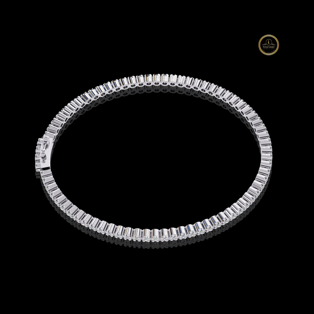 Round Cut Lab Diamond Box Clasp Tennis Bracelet - View 4