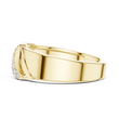 Round Cut Lab Grown Diamond Men's Modern Curved Accent Wedding Ring - View 8