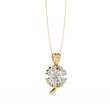 Floral Motif Lucky Charm Pendant with Heart Lab Grown Diamond - View 4