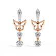 Elegant Butterfly Lab Grown Diamond Drop Earrings with Pave Accents and Bezel Set Round Diamonds - View 2