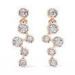 Sophisticated Multi Round Bezel Lab Diamond Drop Earrings in Gleaming Gold Finish - View 2