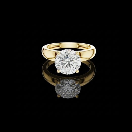 Round Cut Lab Diamond Solitaire Engagement Rings
