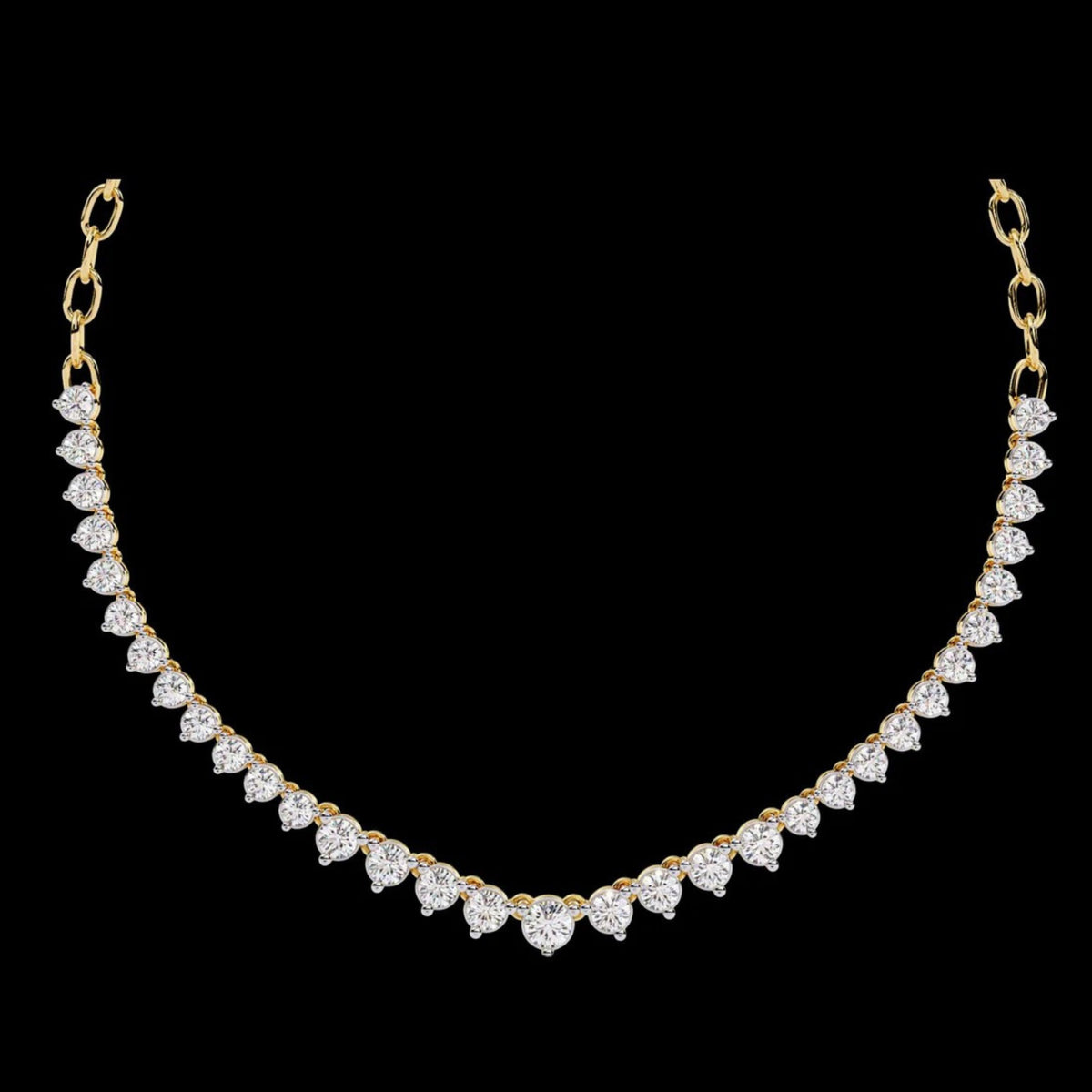 Graduated Round Lab Grown Diamond V Necklace