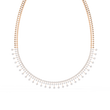 Lab Grown Diamond Fringe Tennis Necklace with Princess Shape Drops - View 3