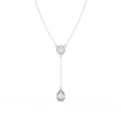 Bezel Set Round with Drop Pear Cut Lab Grown Diamond Necklace - View 10