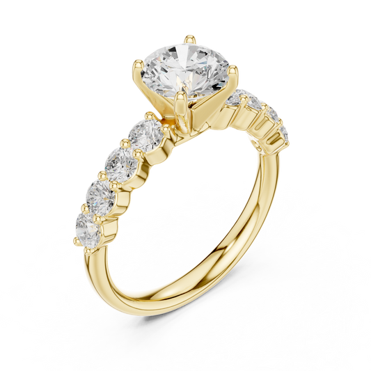 Round Moissanite Diamond Wedding Bridal Ring For Women - View 2