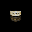 Round Cut Moissanite Diamond Men's Double Pave Border Geometric Ring