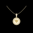 Circular Mythological Emblem Statement Charm Pendant Round Lab Grown Diamond