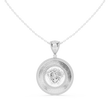 Greek Key Pattern Border Statement Pendant with Round Moissanite Diamond - View 3