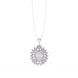 Round Sunburst Inspired Lab Grown Diamond Necklace - View 10