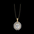 Round Sunburst Inspired Moissanite Diamond Necklace