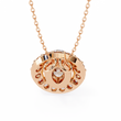 Oval Cut Lab Grown Diamond Halo Pendant with Round Accent Stones - View 9