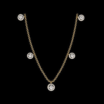 Round Cut Lab Grown Diamond Halo Station Necklace