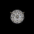 Round Lab Grown Diamond Halo Pendant with Round Cluster Accent Stones