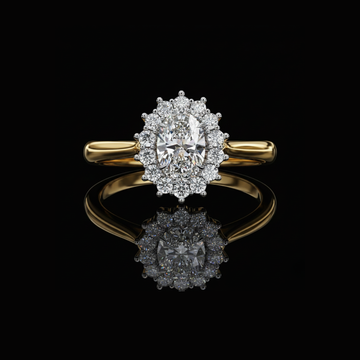 Oval Halo Lab Diamond Ring with Cathedral Setting