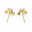 Artistic Triangle Moissanite Diamond Studs with Intricate Cutout Swirl Detailing - View 5