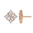 Exquisite Cluster Stud Lab Grown Earrings with Brilliant Diamond Floral Sparkle and Elegant Curved Detailing - View 5