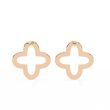 Handcrafted Geometric Elegance with Pave Round Moissanite Diamond Brilliance Eternal Clover Stud Earring - View 5