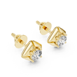 Geometric Pillow Kite Frame Round Moissanite Diamond Stud Earrings - View 4