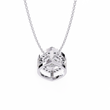 Symmetrical Eye Shape Layering Pendant with Round Moissanite Diamond - View 10