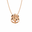 Symmetrical Eye Shape Layering Pendant with Round Moissanite Diamond - View 9