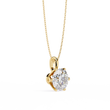 Round Moissanite Diamond Solitaire Pendant with Six Prong Setting - View 5